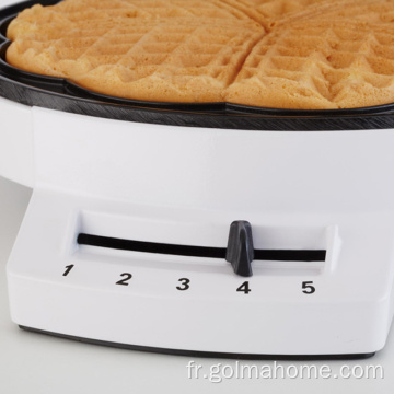 Machine à gaufre en acier inoxydable Thermostat réglable 5 Browning Niveau Gaufre Maker Electric